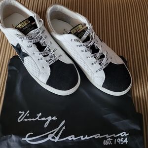 Vintage Havana Black and White Sneakers With Gold Heels Women’s Size 8.5.